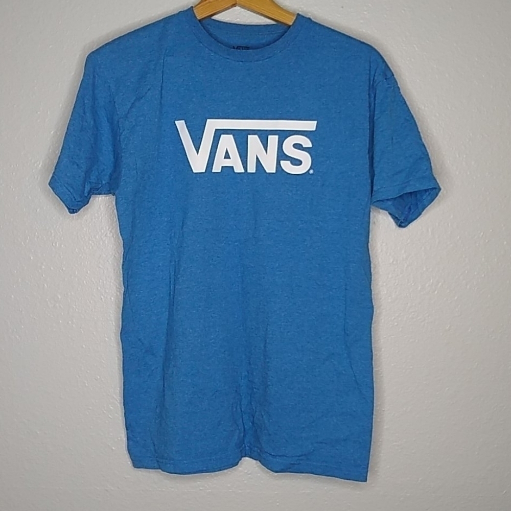 Vans Classic Blue White Tee Shirt Men's Medium